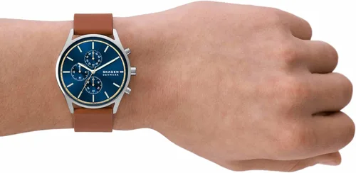 Vista 2 de Skagen Holst - Reloj para hombre con malla de acero inoxidable o correa de cuero