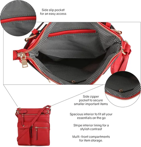 Vista 3 de Bolso tipo bandolera para mujer SG SUGU Katie, liviano, con varios bolsillos