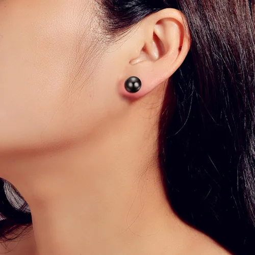 Vista 2 de SmileBelle Aretes tipo dormilona para mujer, de plata de ley de 18 quilates, con turquesa, como regalo de cumpleaños, aretes de cristal de perlas