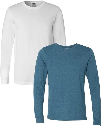 Vista 62 de Canvas Filmore 3501 - Camiseta de 4.2 onzas para hombre manga larga (1) Ceniza + (1) Jaspeado atlético