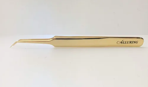 Vista 3 de Alluring Pinzas doradas para extensiones de pestañas para pestañas de volumen 3D, 5D y 6D