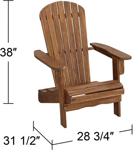 Vista 2 de Teal Island Designs Cape Cod - Silla Adirondack de madera natural