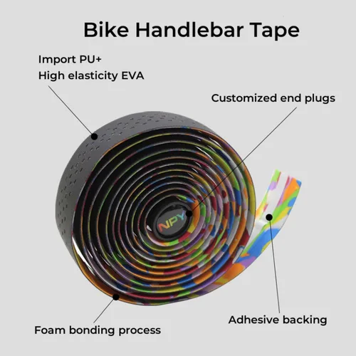 Vista 4 de Cintas de manillar de bicicleta, cinta antideslizante para barra de bicicleta de carretera, cintas autoadhesivas de espuma EVA de agarre cómodo, 2