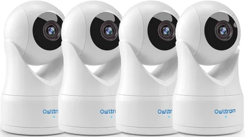Vista 10 de owltron Cámara de seguridad interior 2K, cámaras de 360° para seguridad del hogar con detección de movimiento, WiFi de 2.4G para Blanco-350°