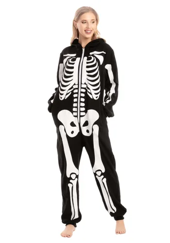 Vista 8 de Pijama con Capucha de Esqueleto para Adultos Multicolor