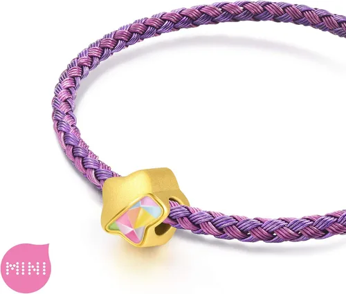 Vista 5 de CHOW SANG SANG 999 Pulsera de oro macizo de 24 quilates con dije de estrella de la suerte para mujer 91837C, Oro