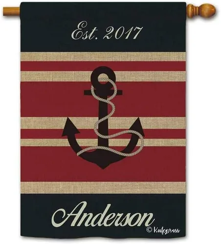 Vista 4 de Welcome Style Initial Garden Flag Snowflake Decor Customized Your Last Name 12.5X18 Inch Print Double Sided