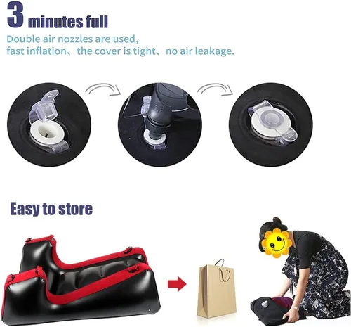 Vista 5 de Sofá cama inflable con cojín de almohada, sillón portátil, relajación