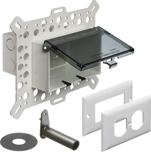 Vista 7 de Cubierta de caja eléctrica Arlington modelo DBVMA1C-1, impermeable, transparente y vertical con borde ajustable de 1/4 de pulgada a 2 y 1/2