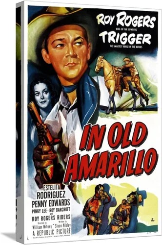 Vista 17 de ART Wall Art Print IN OLD AMARILLO, US poster, from left: Estelita Rodriguez, Roy Rogers, 1951 on White Frame, 16" x 22
