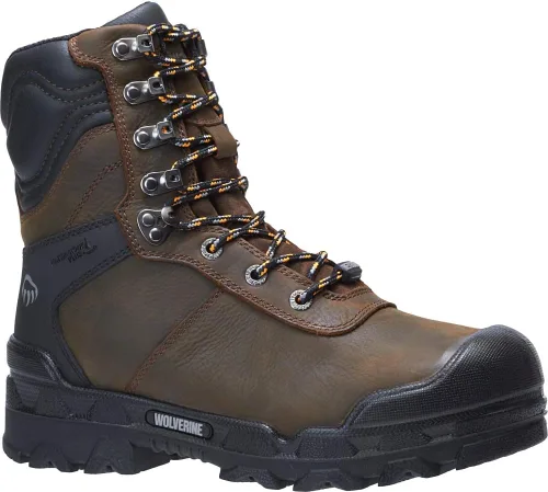 Vista 2 de Wolverine Warrior, hombre, marrón, punta comp, EH, Mt, WP, bota de 8 pulgadas, Marrón