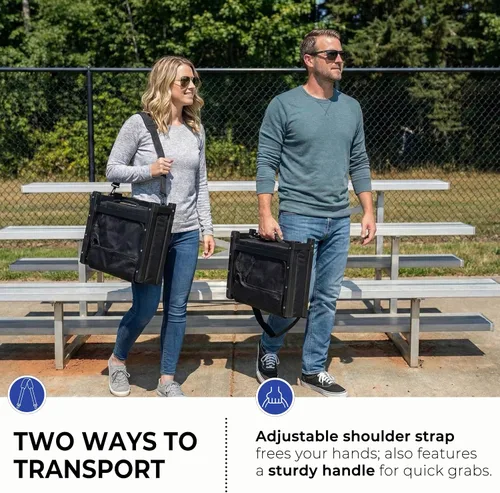 Vista 7 de SPORT BEATS Stadium Seats with Back Support Bleacher Chairs with Back and Cushion Thick Padded Bleacher Seats Includes Shoulder Strap