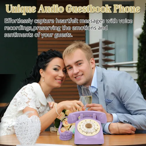 Vista 8 de Libro de invitados de audio, teléfono de boda, libro de invitados de audio retro con grabación de voz clara para recepción de boda, despedida