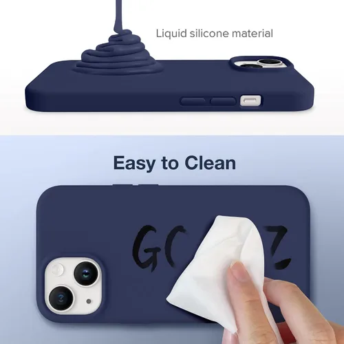 Vista 7 de GONEZ Funda magnética para iPhone 14, compatible con Magsafe, con protector de pantalla + protector de cámara, forro de microfibra antiarañazos