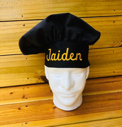 Vista 7 de Sombrero de chef con nombre personalizado - Sombrero de chef personalizado Premium Embroidery • Adjustable Hook & Loop Closure • Lightweight &