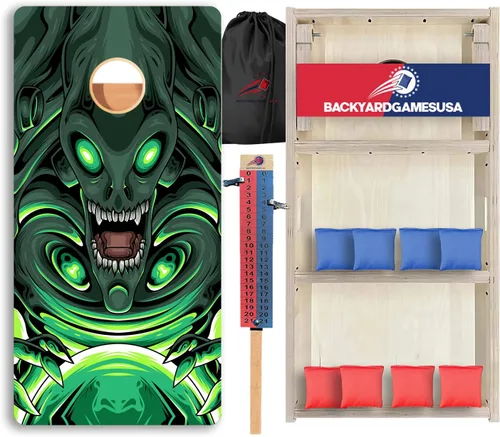 Vista 53 de CornholeGamesUSA Pro - Juego de tablas de Cornhole Fabricado en Estados Unidos Abedul báltico 3/4 Sin rebote Patas triples gruesas Dos