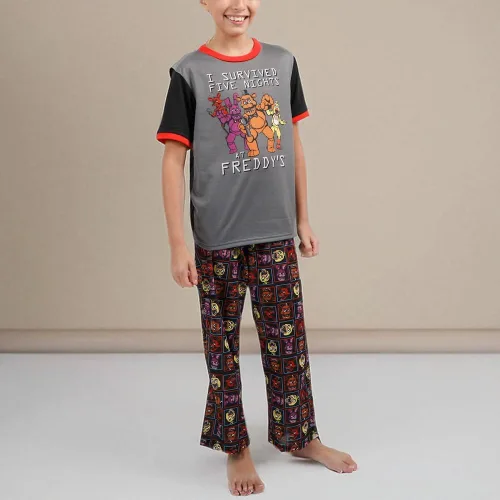 Vista 4 de Bioworld Five Nights at Freddy's - Conjunto de pijama de videojuegos de terror para niños y jóvenes