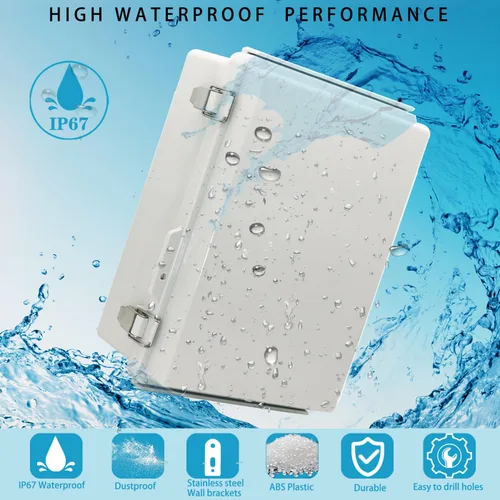 Vista 2 de Caja eléctrica impermeable al aire libre, caja de conexiones resistente a la intemperie, IP67 ABS, interruptor de caja de plástico, enrutador, caja