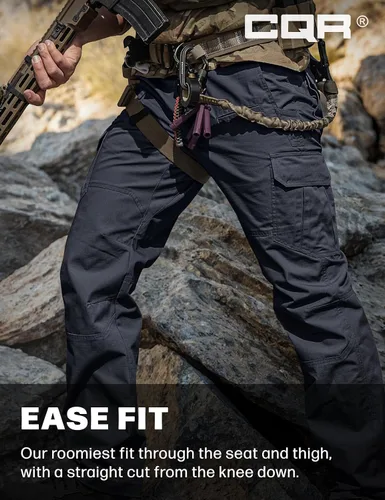 Vista 5 de CQR - Pantalones tácticos tipo cargo para hombre, tejido ripstop, resistentes al agua, ligeros, para uso diario, trabajo, senderismo o exteriores