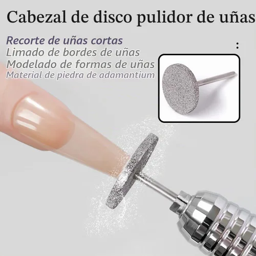 Vista 3 de Disco de lijado para uñas, lima eléctrica de pie, brocas para uñas de piel muerta, broca de cutícula para taladro de uñas, removedor de callos