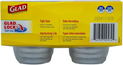 Vista 5 de Glad GladWare - Mini recipientes redondos para almacenamiento de alimentos