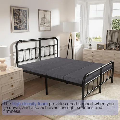 Vista 6 de MeMoreCool Colchón de futón de espuma plegable tamaño Queen, colchón plegable japonés, tapete para dormir para adultos, invitados, fiestas
