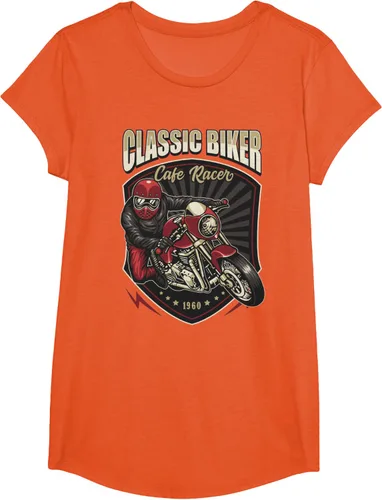 Vista 34 de Camiseta de motocicleta clásica Biker Cafe Racer para hombre, Negro, S