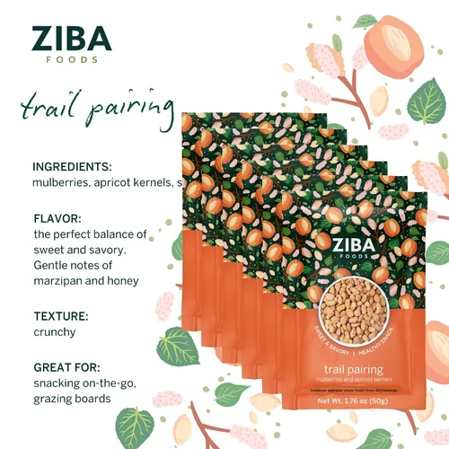 Vista 8 de Ziba Foods Trail Pairing - Mezcla de granos de albaricoque dulce y moras secas, sin OMG, vegano, apto para 30 integrales y paleo, alto en fibra