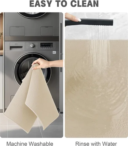 Vista 4 de YIHOUSE Juego de alfombras de baño 2 piezas, tapete de baño ultrafino adecuado para debajo de la puerta, tapete de baño absorbente de secado rápido