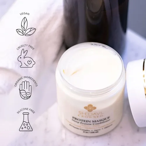 Vista 11 de Shedavi Mascarilla para el cabello - Tratamiento de proteínas con queratina para el cabello seco y dañado