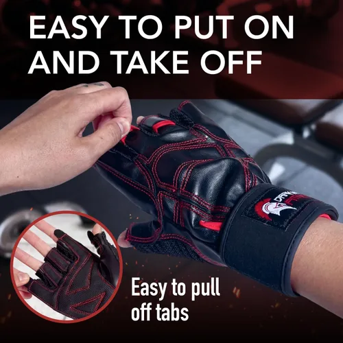 Vista 4 de Guantes de entrenamiento para levantamiento de pesas, guantes de gimnasio para levantamiento de pesas para hombres y mujeres, para entrenamientos