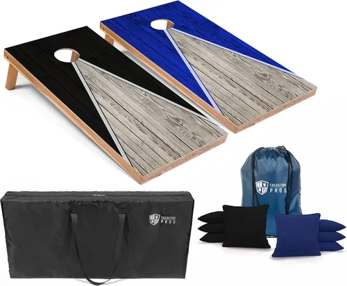 Vista 13 de Tailgating Pros Juego de tablero de Cornhole ligero con diseño piramidal con bolsas de frijoles y estuche de transporte, juego de cornhole