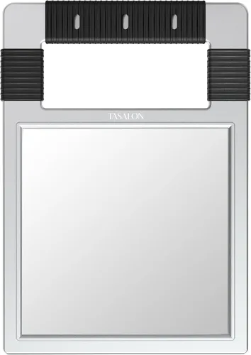 Vista 7 de TASALON Espejo de mano irrompible con mango de silicona, negro
