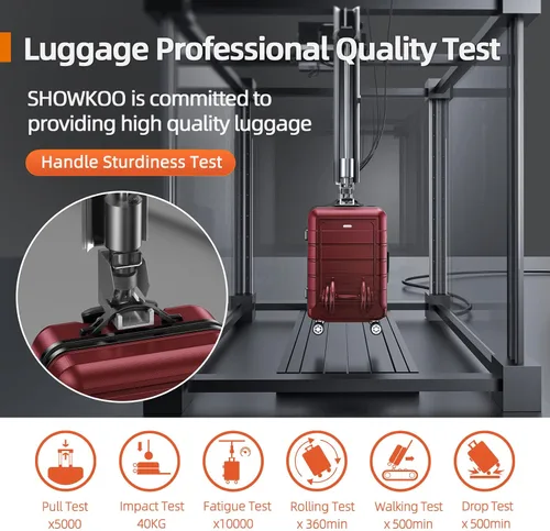 Vista 7 de SHOWKOO Sets de equipaje, maleta ampliable con doble ruedas, bloqueo TSA, 3pcs, Nuevo vino tinto), New Wine Red-01