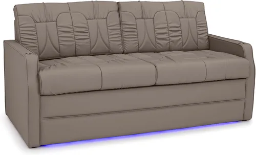 Vista 10 de De Leon PS Sofá cama extraíble, 68 pulgadas de ancho, último cuero, carbón Carbón vegetal