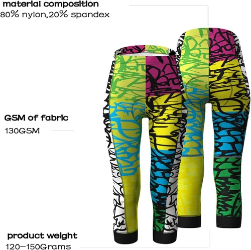 Vista 3 de Bike Shorts Women Cycling Pants Padded 34 Biking Bicycle Tights Capris Leggings for Women Pockets