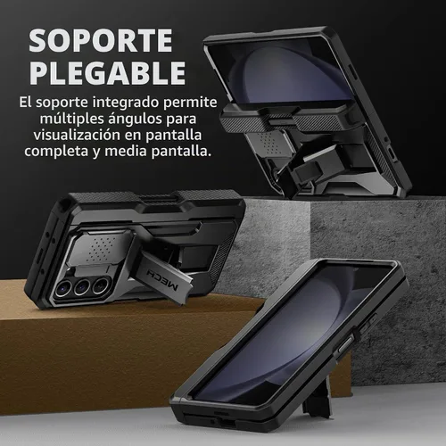 Vista 6 de TONGATE - Funda para Z Fold 5, con ranura para S Pen y pantalla de privacidad, color negro Kickstand & Belt Clip, Anti-Spy, Holster, Hinge