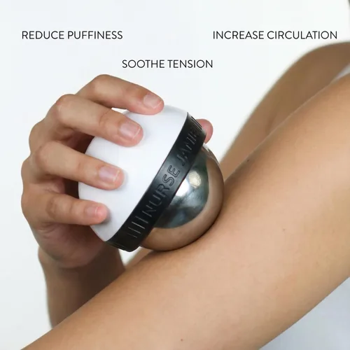 Vista 8 de Nurse Jamie Super-Cryo Massaging Orb – Stainless Steel Roller for Face & Body – Long-Lasting Cooling & Warming Therapy for Circulation, Recovery &