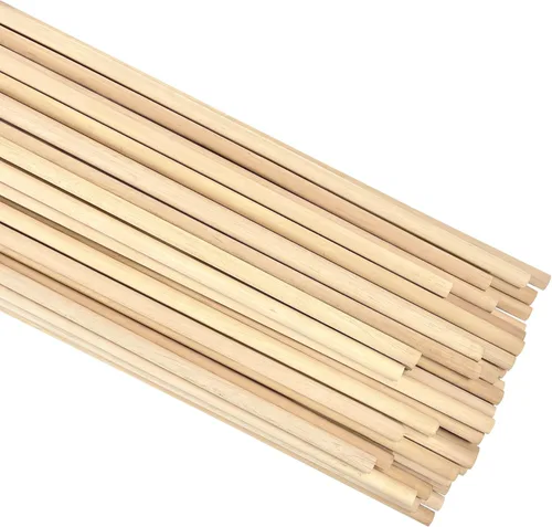 Vista 11 de Varillas de madera redondas de 1/4 x 17.5 pulgadas, sin terminar, para bricolaje, piruletas, soporte para pasteles, 100