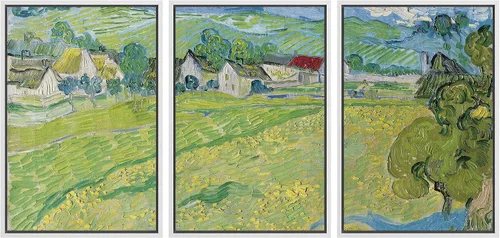 Vista 127 de wall26 Lienzo enmarcado para pared, juego de arte con flores de almendra de Vincent Van Gogh, naturaleza, ilustraciones de área silvestre, bellas
