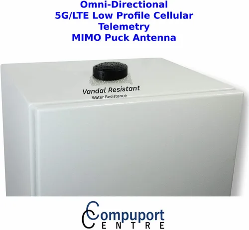 Vista 2 de CompuPort 5G LTE Puck Antena omnidireccional de alta ganancia MIMO Dual Diversity con cables SMA macho de 15 pies, funciona con Sierra Airlink