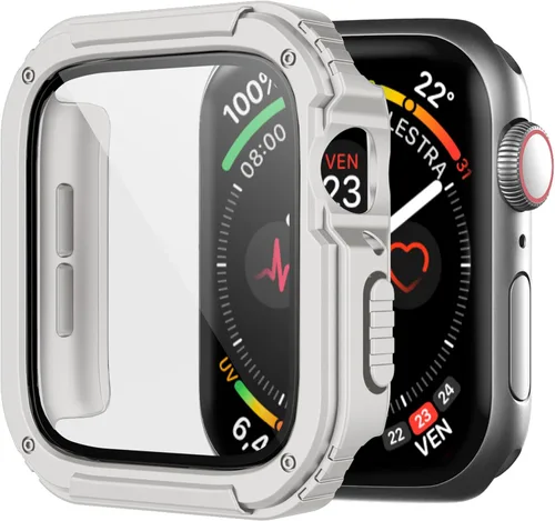 Vista 13 de Recoppa para Funda Resistente Apple Watch 38mm Series 3/2/1 con Protector de Pantalla, Cubierta Protectora a Prueba de Caídas Grado Militar Quattro