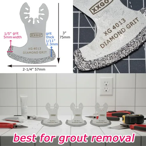 Vista 2 de XXGO Hoja multiherramienta de lechada de diamante de 3 piezas para removedor de lechada XG3001S