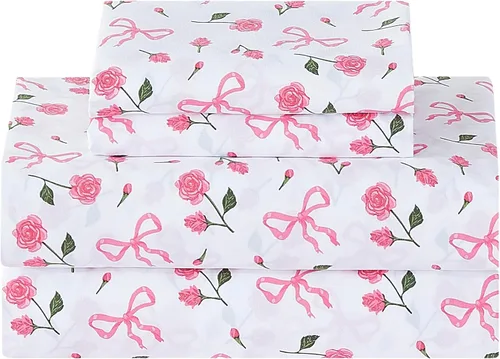Vista 15 de Softan Juego de sábanas tamaño matrimonial con estampado geométrico de rombos y leopardo, sábanas bajeras de microfibra con bolsillo profundo de 15