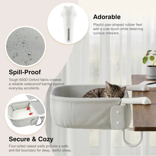 Vista 7 de Cama de escritorio para gatos extra resistente para gatos grandes Blanco