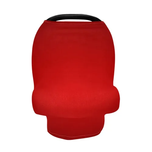 Vista 4 de Moudou Funda de asiento de coche para bebé, color rojo, suave, elástica, cubierta de toldo para asiento de automóvil, funda de lactancia para recién