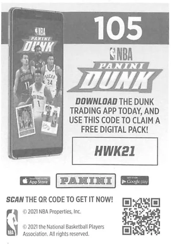 Vista 2 de 2020-21 Panini Stickers #105 Atlanta Hawks Team Logo FOIL Official NBA Basketball Album Sticker Measuring 2.75 inch tall X 2 inches wide in Raw