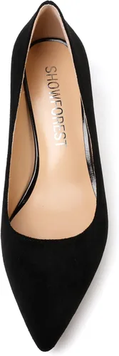 Vista 6 de SHOWFOREST Vestido de citas sin cordones para mujer, zapatos de tacón bajo mate con punta puntiaguda, zapatos de tacón bajo de 2 pulgadas