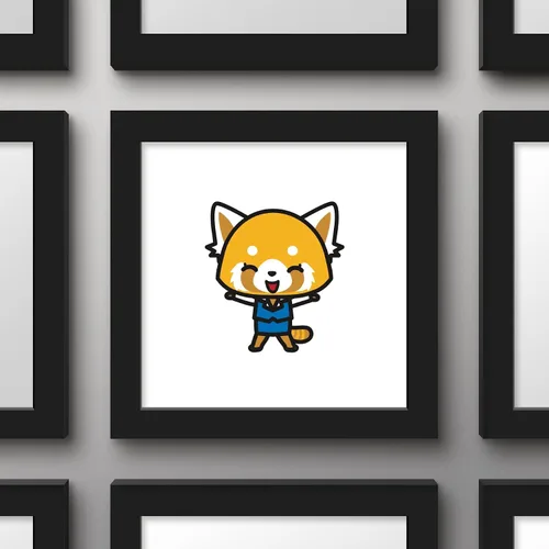 Vista 2 de Trends International Gallery Pops Sanrio Aggretsuko Retsuko - Póster de pared, 12.00 x 12.00 pulgadas, versión de marco negro