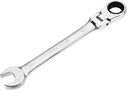 Vista 11 de uxcell Llave combinada de trinquete de cabeza flexible de 0.236 in métrica 72 dientes 12 puntos de trinquete caja terminada herramientas de llave